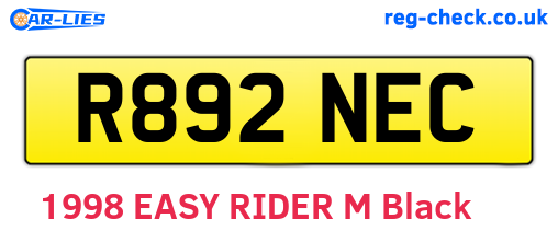 R892NEC are the vehicle registration plates.