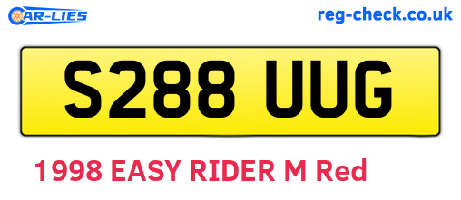 S288UUG are the vehicle registration plates.