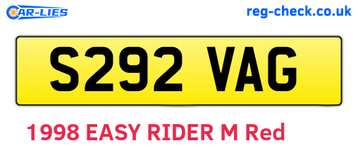 S292VAG are the vehicle registration plates.