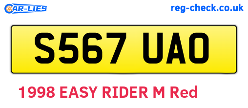 S567UAO are the vehicle registration plates.