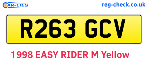 R263GCV are the vehicle registration plates.