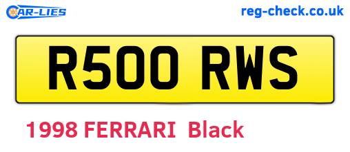 R500RWS are the vehicle registration plates.