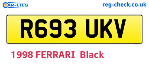 R693UKV are the vehicle registration plates.