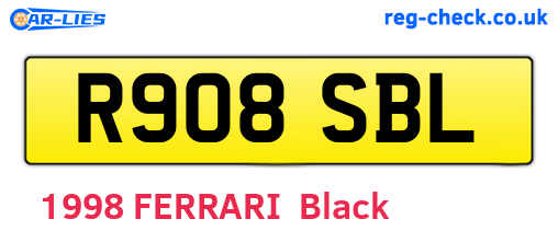 R908SBL are the vehicle registration plates.
