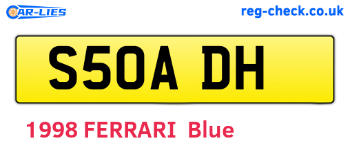 S50ADH are the vehicle registration plates.