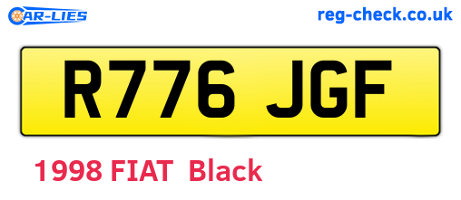 R776JGF are the vehicle registration plates.