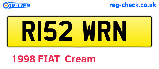 R152WRN are the vehicle registration plates.