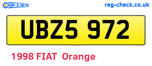 UBZ5972 are the vehicle registration plates.