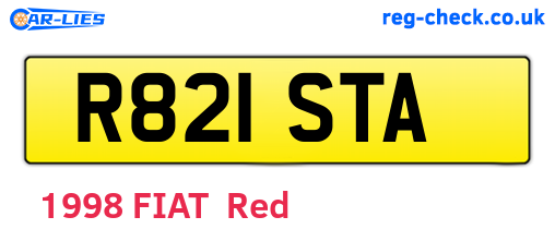 R821STA are the vehicle registration plates.