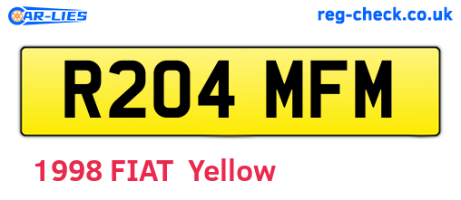 R204MFM are the vehicle registration plates.