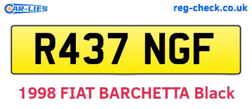 R437NGF are the vehicle registration plates.