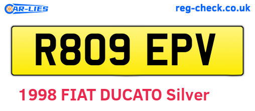 R809EPV are the vehicle registration plates.