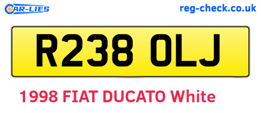R238OLJ are the vehicle registration plates.