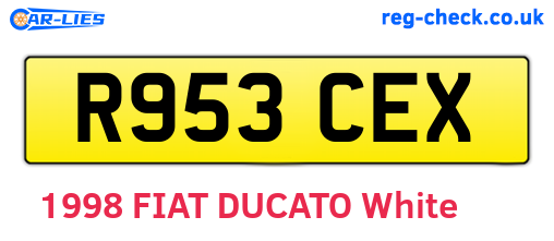 R953CEX are the vehicle registration plates.