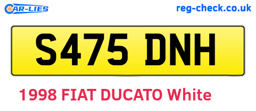S475DNH are the vehicle registration plates.