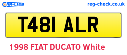 T481ALR are the vehicle registration plates.