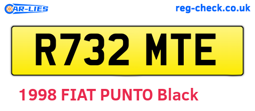 R732MTE are the vehicle registration plates.