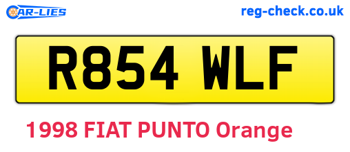 R854WLF are the vehicle registration plates.