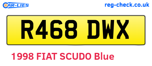 R468DWX are the vehicle registration plates.
