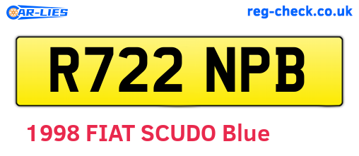 R722NPB are the vehicle registration plates.
