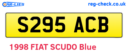 S295ACB are the vehicle registration plates.