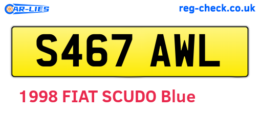 S467AWL are the vehicle registration plates.