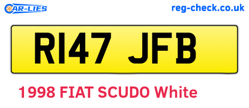 R147JFB are the vehicle registration plates.