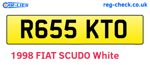 R655KTO are the vehicle registration plates.