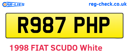 R987PHP are the vehicle registration plates.