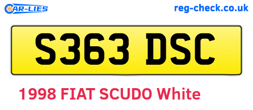S363DSC are the vehicle registration plates.