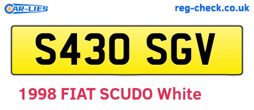 S430SGV are the vehicle registration plates.