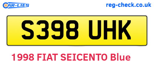 S398UHK are the vehicle registration plates.