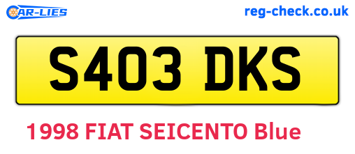 S403DKS are the vehicle registration plates.