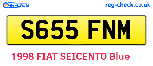 S655FNM are the vehicle registration plates.