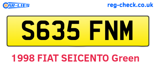 S635FNM are the vehicle registration plates.