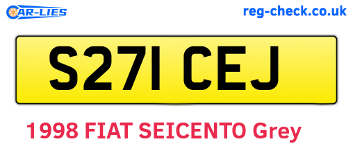 S271CEJ are the vehicle registration plates.