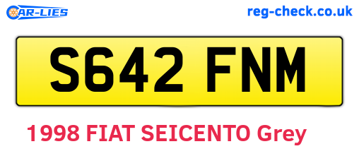 S642FNM are the vehicle registration plates.