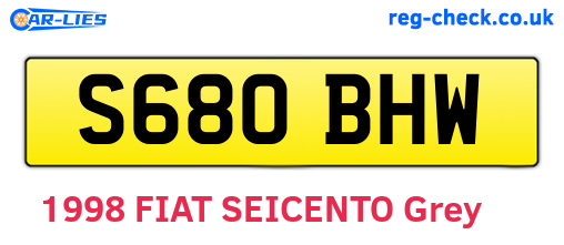 S680BHW are the vehicle registration plates.
