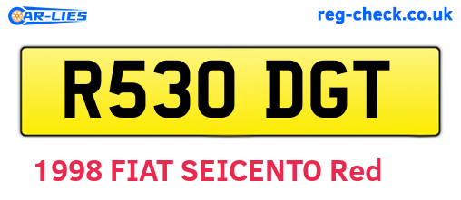 R530DGT are the vehicle registration plates.