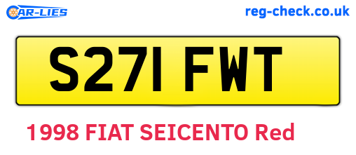S271FWT are the vehicle registration plates.