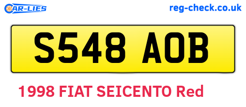 S548AOB are the vehicle registration plates.