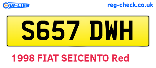 S657DWH are the vehicle registration plates.