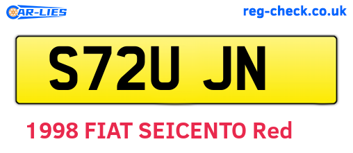 S72UJN are the vehicle registration plates.