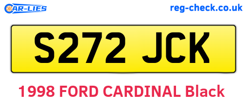 S272JCK are the vehicle registration plates.