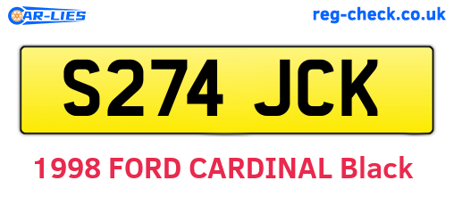 S274JCK are the vehicle registration plates.