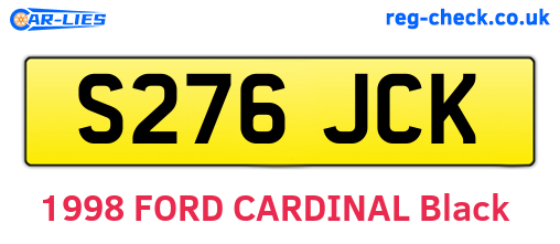 S276JCK are the vehicle registration plates.