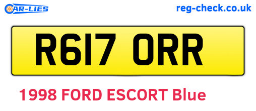 R617ORR are the vehicle registration plates.