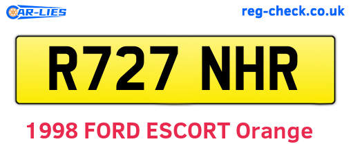 R727NHR are the vehicle registration plates.