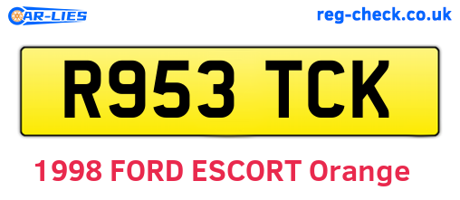 R953TCK are the vehicle registration plates.