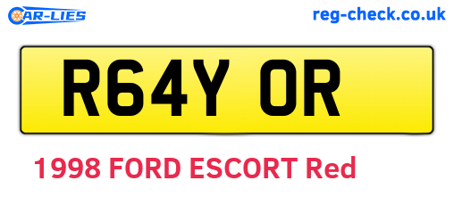 R64YOR are the vehicle registration plates.